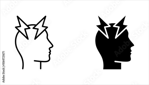 Emotional stress linear icons set. depression symbol vector illustration on white background