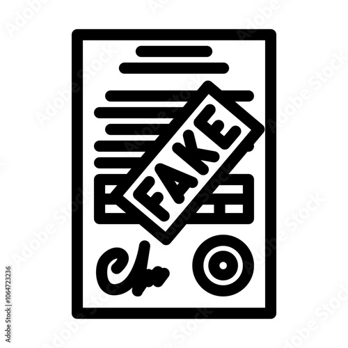 forgery crime line icon vector. forgery crime sign. isolated contour symbol black illustration