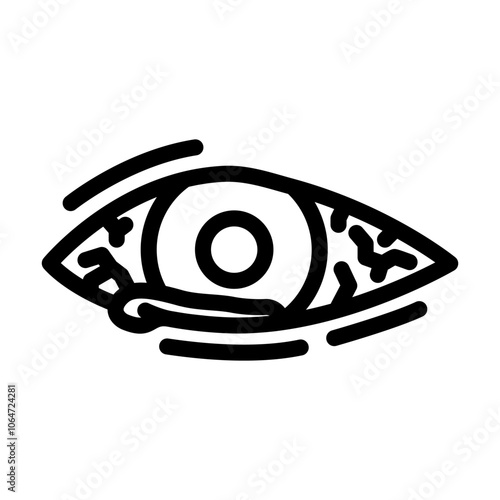 red or watery eyes disease symptom line icon vector. red or watery eyes disease symptom sign. isolated contour symbol black illustration