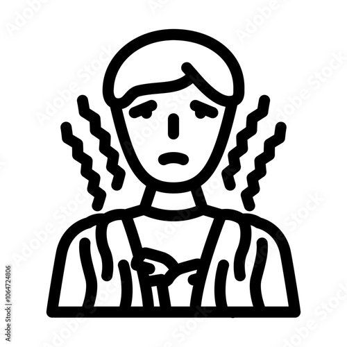 fever chills disease symptom line icon vector. fever chills disease symptom sign. isolated contour symbol black illustration