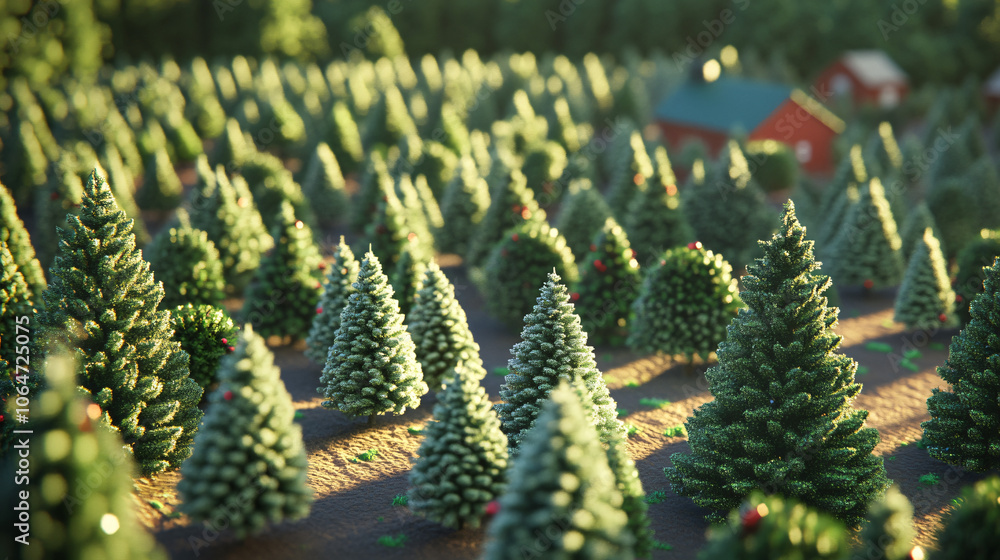 A Christmas tree farm during the day, filled with different types of trees. A Christmas tree farm during the day, filled with different types of trees.