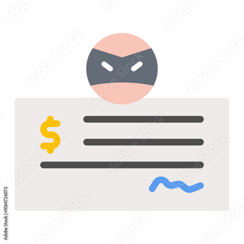 Cheque Fraud icon vector image. Can be used for Banking.