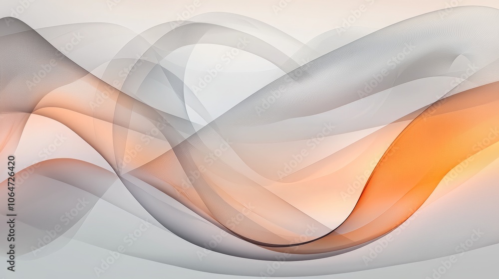 Naklejka premium Minimalist Abstract Artwork with Flowing Waves