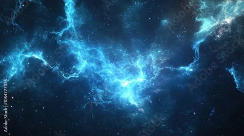 Dynamic blue light streaks across dark background, futuristic abstract footage.