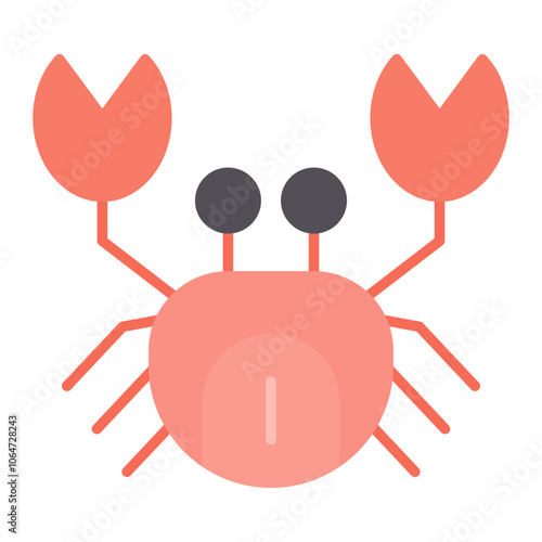 Crab icon vector image. Can be used for Coastline.