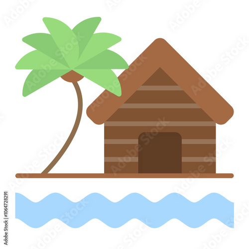 Coast House icon vector image. Can be used for Coastline.