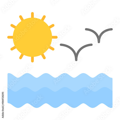 Sea icon vector image. Can be used for Coastline.