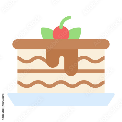 Tiramisu icon vector image. Can be used for Italy.