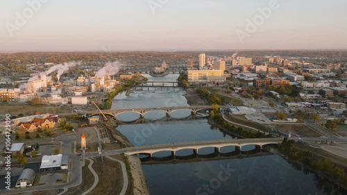 Cedar Rapids Iowa Drone Sunrise At Dawn photo