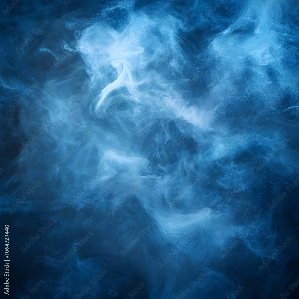 Blue Ethereal Mist Texture Swirling Mysterious Atmosphere in Digital Graphic Blue Ethereal Mist Texture Swirling Mysterious Atmosphere in Digital Graphic