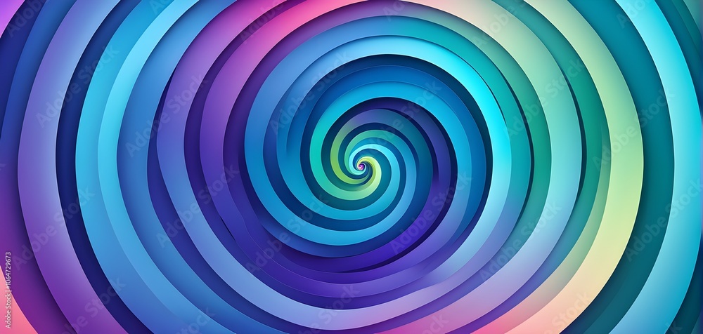 Fototapeta premium spiral shape that slowly expands, rotates, and shifts colors in a soft gradient, invoking a tranquil, meditative focus