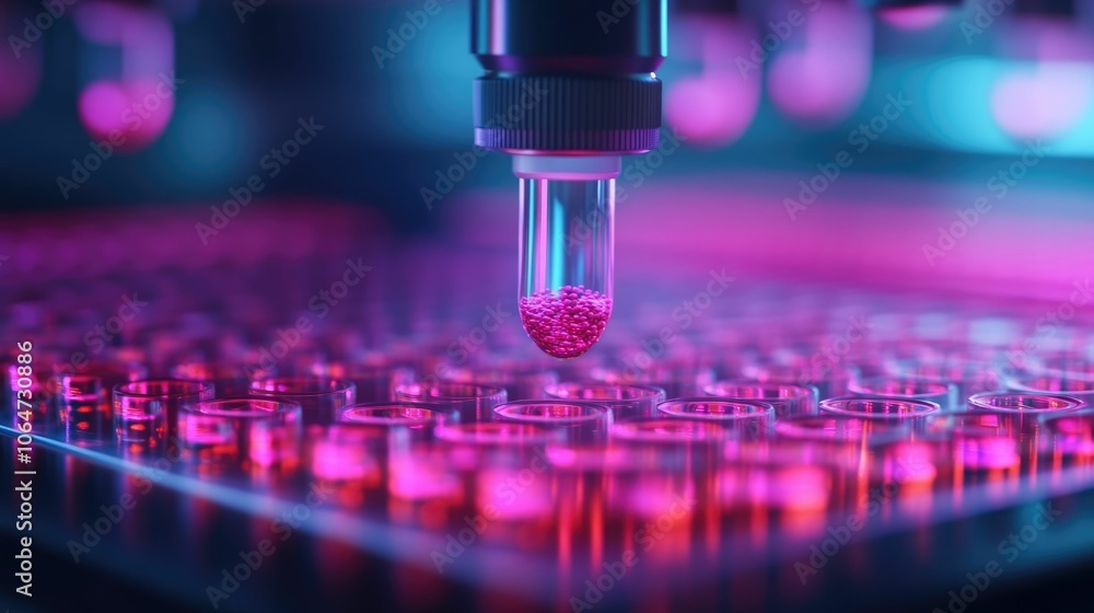 Advanced In Vitro Drug Testing Setup Featuring Cultured Human Cells Automated Microscopes and Holographic Cellular Activity Analysis for Pharmaceutical and Biotech Research and Development