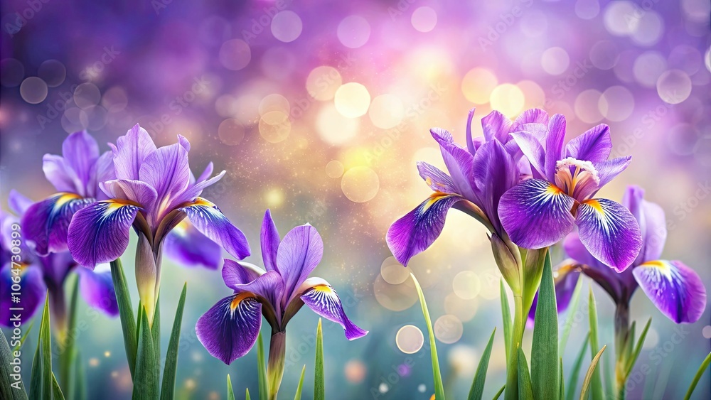 Beautiful purple iris flowers with a soft bokeh background, iris, flowers, purple, gentle, beautiful, blooming, petals, delicate Beautiful purple iris flowers with a soft bokeh background, iris, flowers, purple, gentle, beautiful, blooming, petals, delicate