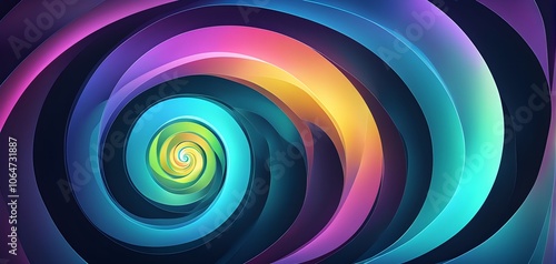 spiral shape that slowly expands, rotates, and shifts colors in a soft gradient, invoking a tranquil, meditative focus