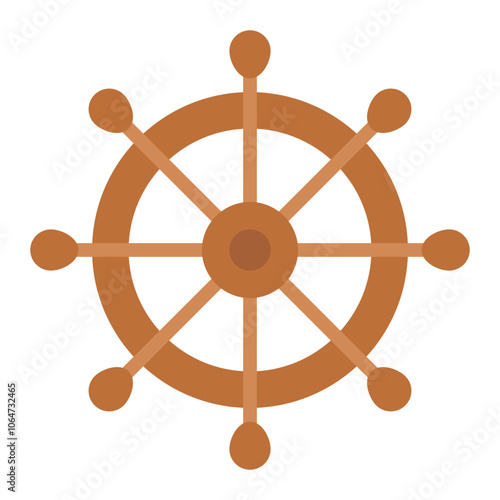 Ship Wheel icon vector image. Can be used for Ocean.