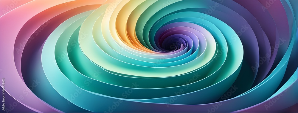 spiral shape that slowly expands, rotates, and shifts colors in a soft gradient, invoking a tranquil, meditative focus spiral shape that slowly expands, rotates, and shifts colors in a soft gradient, invoking a tranquil, meditative focus