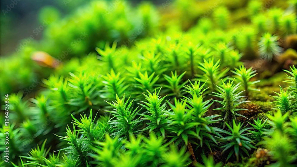 Close-up of Pohlia nutans moss with vibrant green leaves, moss, Pohlia nutans, close-up, macro, natural, botany, green, plant Close-up of Pohlia nutans moss with vibrant green leaves, moss, Pohlia nutans, close-up, macro, natural, botany, green, plant
