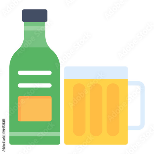 Beer icon vector image. Can be used for Oktoberfest.