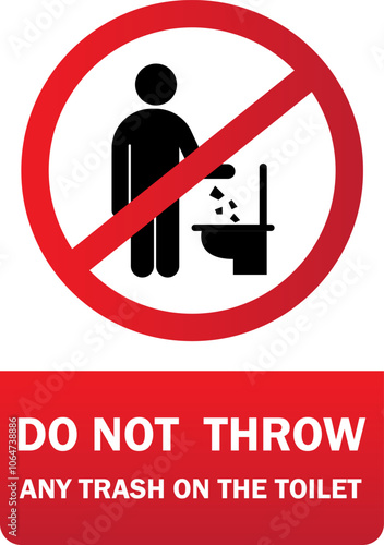 No littering in toilet sign Vector illustration