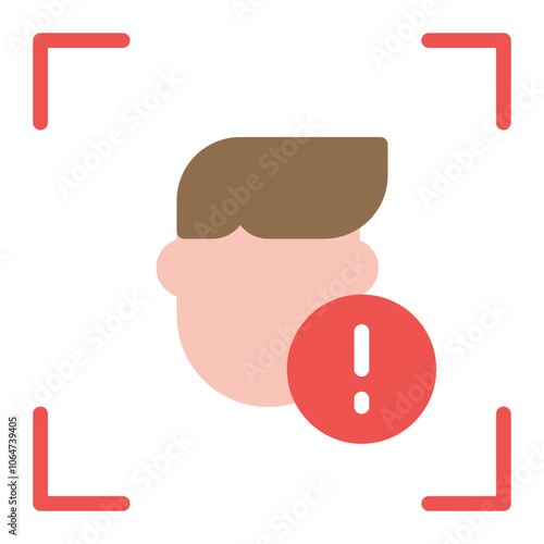 Face Detection Warning icon vector image. Can be used for Biometrics.