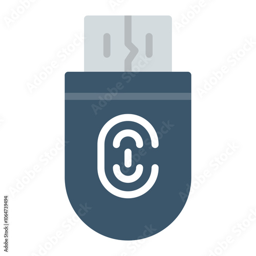 Usb Biometric icon vector image. Can be used for Biometrics.