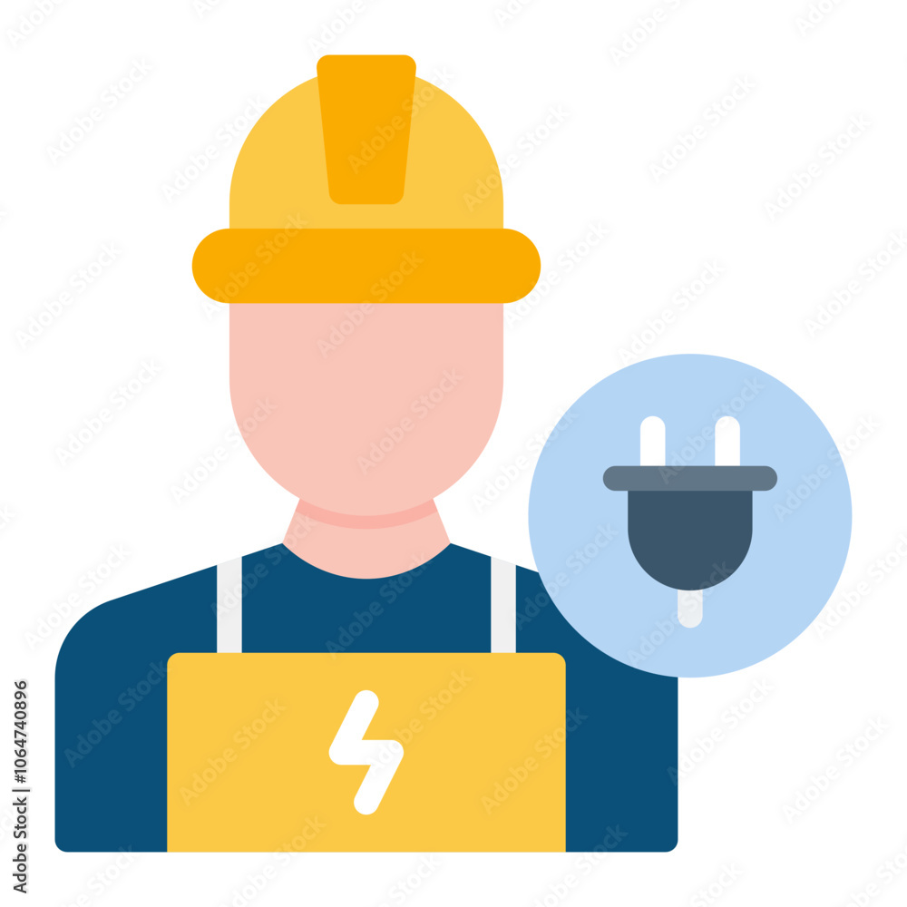Electrician icon vector image. Can be used for Diversity. Electrician icon vector image. Can be used for Diversity.