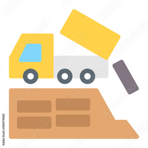 Dumping icon vector image. Can be used for Mettalurgy.