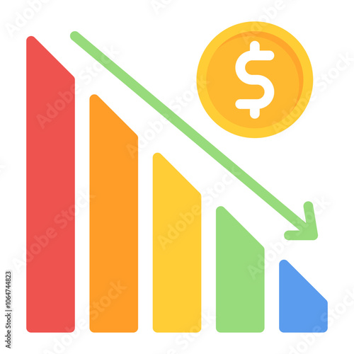 Downfall icon vector image. Can be used for Trading.