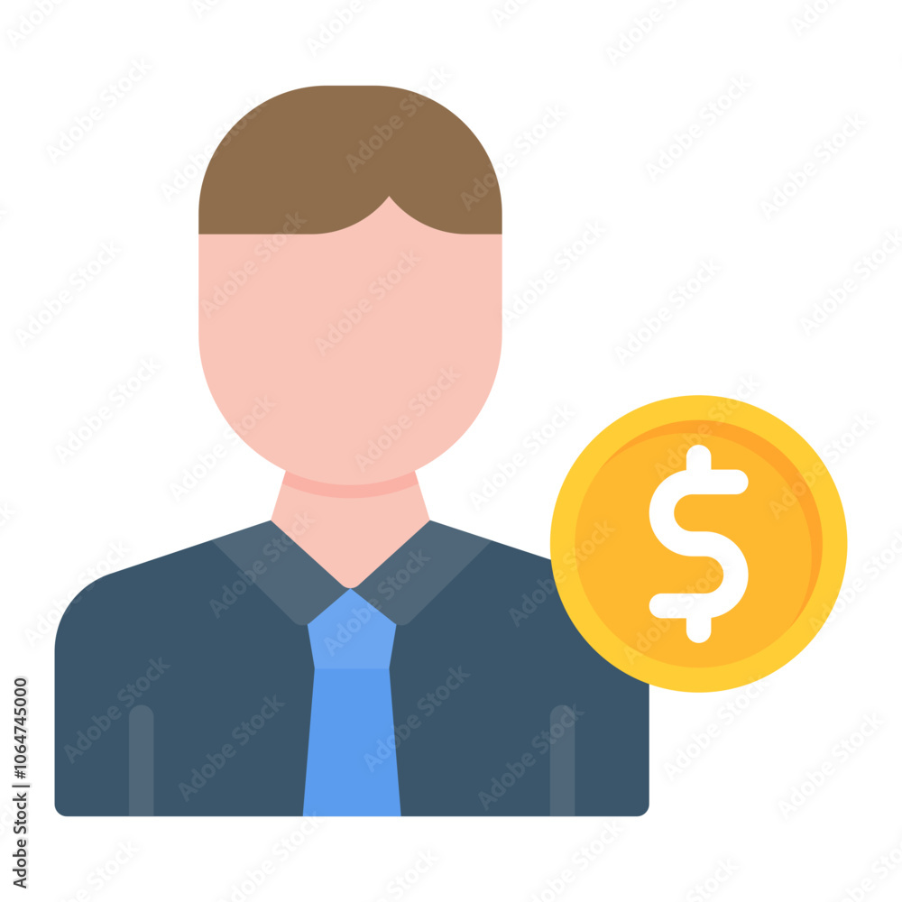 Male Finance Officer icon vector image. Can be used for Trading. Male Finance Officer icon vector image. Can be used for Trading.