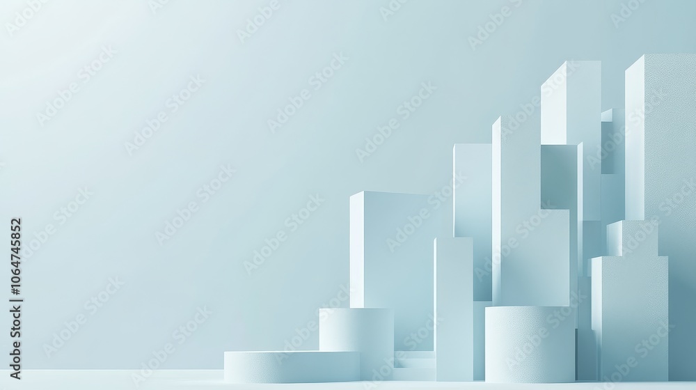 Abstract geometric shapes in a serene, minimalist setting. Abstract geometric shapes in a serene, minimalist setting.