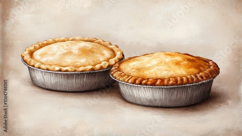 Two delicious pies on a textured surface, perfect for dessert lovers.