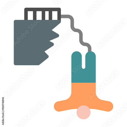 Bungee Jumping icon vector image. Can be used for Adventure.