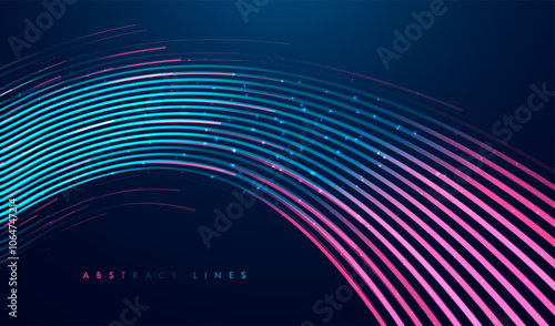 Abstract lines on dark background. Magic light effects. Graphic concept for your design. Adobe Illustrator Artwork