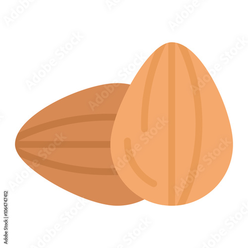 Almonds icon vector image. Can be used for Nutrition.