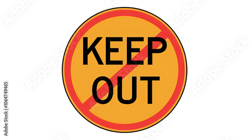 Keep Out sign, warning against unauthorized access., transparent background photo