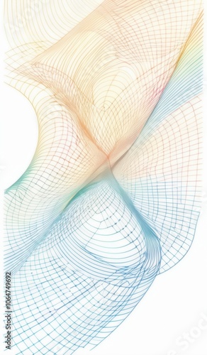 abstract art of a curved design with a white background