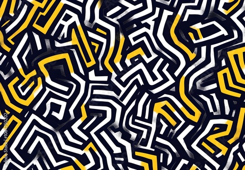 Abstract Yellow and Black Pattern