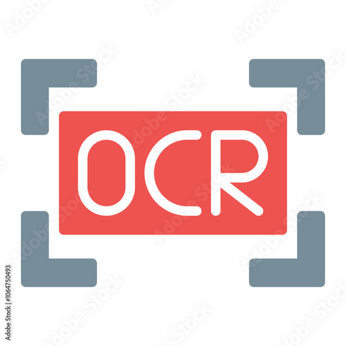 Printed Ocr icon vector image. Can be used for Printing.