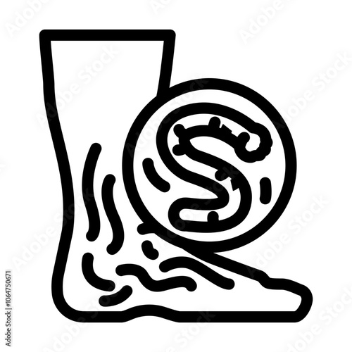 hookworm parasite line icon vector. hookworm parasite sign. isolated contour symbol black illustration