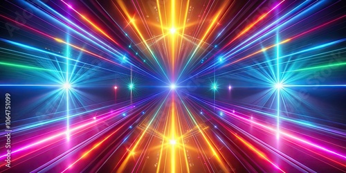 Colorful abstract background with neon rays and glowing lines  render  abstract  background  spectrum  colorful  neon  rays