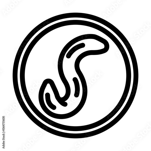 pinworm parasite line icon vector. pinworm parasite sign. isolated contour symbol black illustration