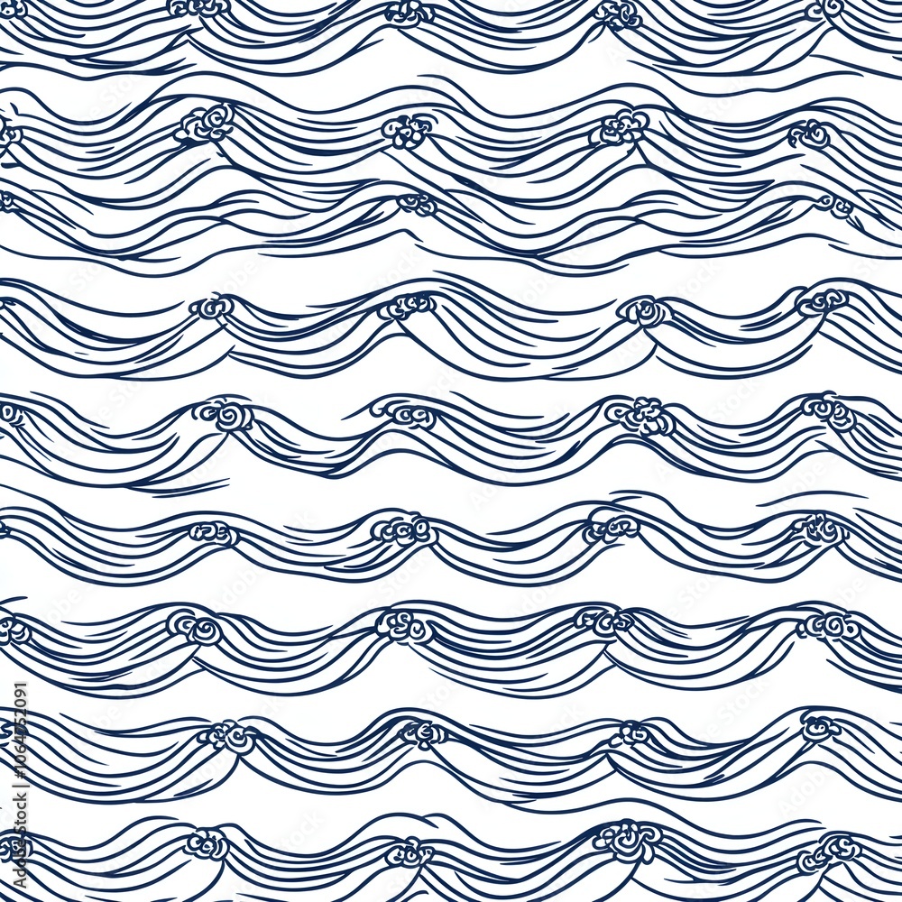 Seamless Pattern of Blue Waves