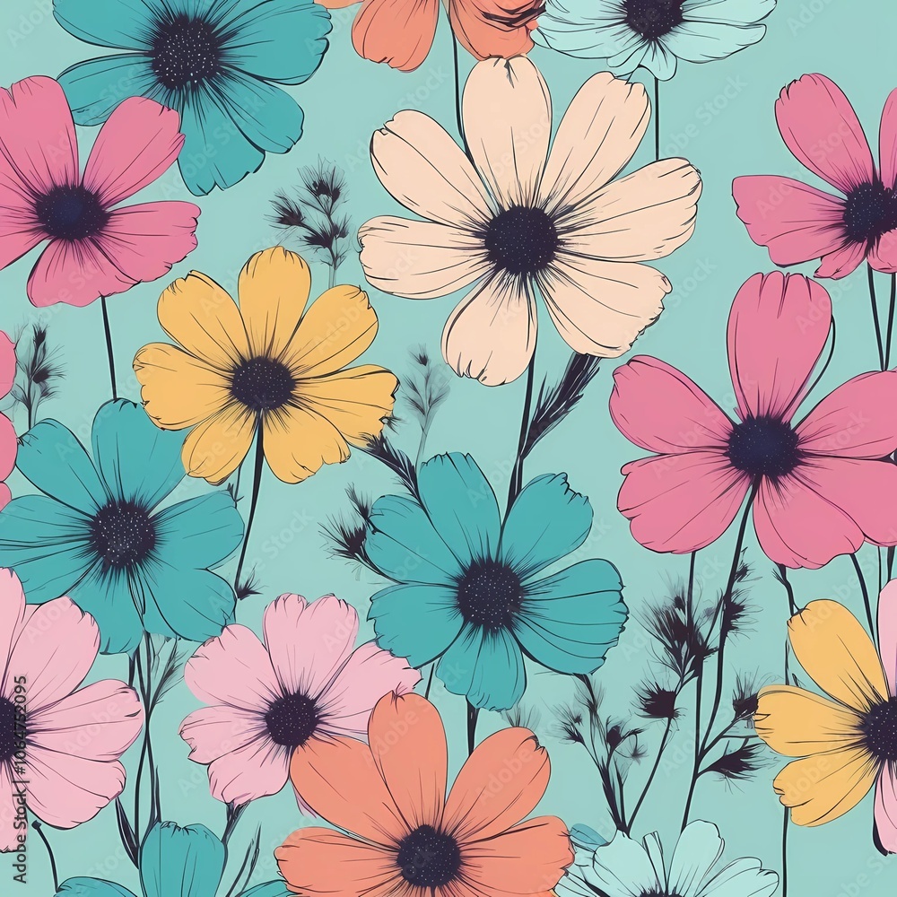 custom made wallpaper toronto digitalseamless pattern with flowers