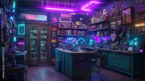 Vibrant Neon Workshop Interior Design