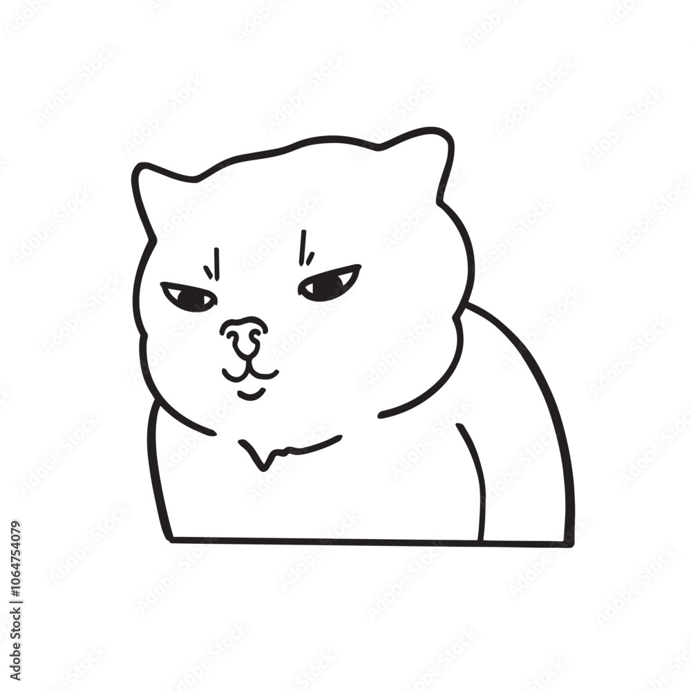 Obraz premium Cat Meme Icon Clipart T-shirt Transparent Vector Cute Illustration