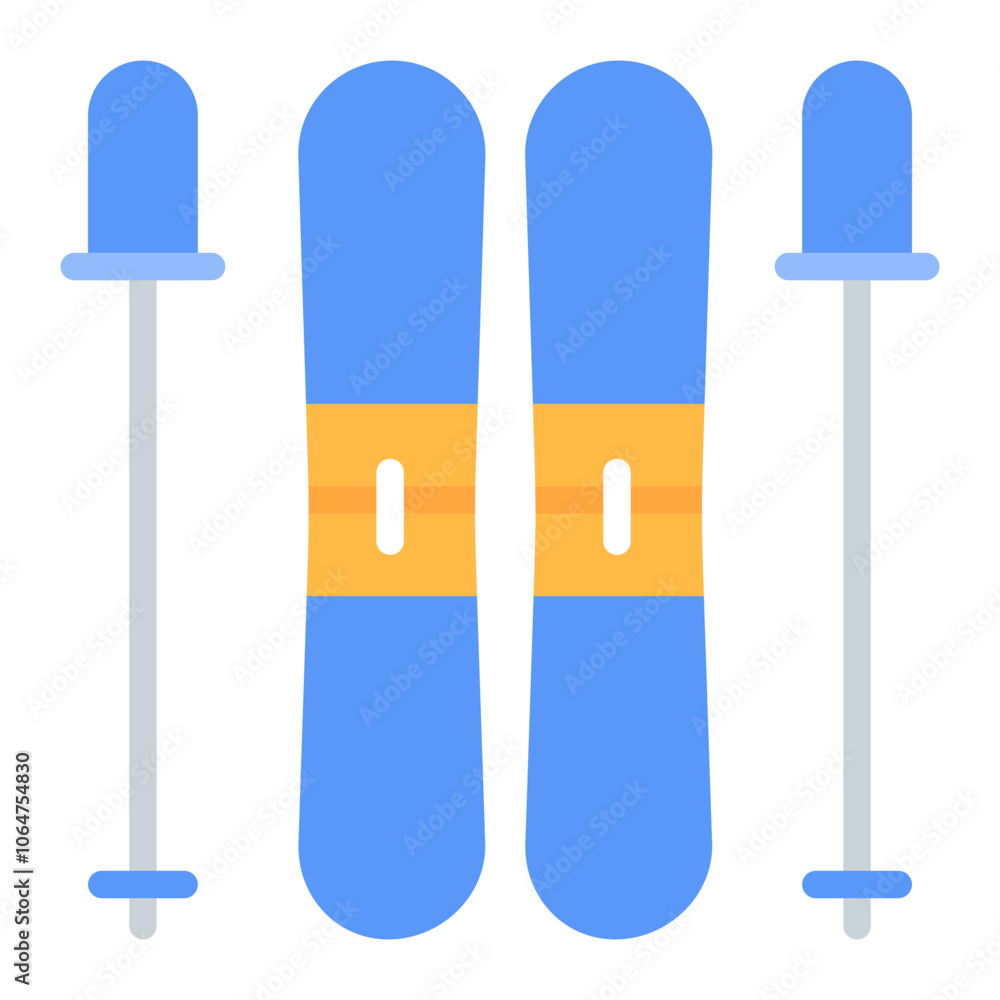Skis icon vector image. Can be used for Ski Resort. Skis icon vector image. Can be used for Ski Resort.