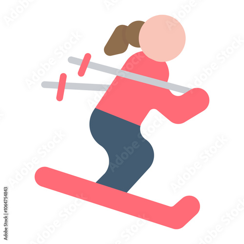 Skier Female icon vector image. Can be used for Ski Resort.