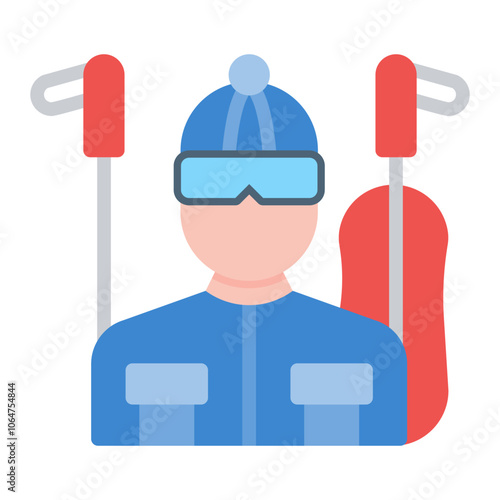 Skier Male icon vector image. Can be used for Ski Resort.