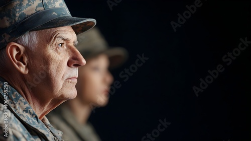 Soldiers in Uniform with Serious Expressions