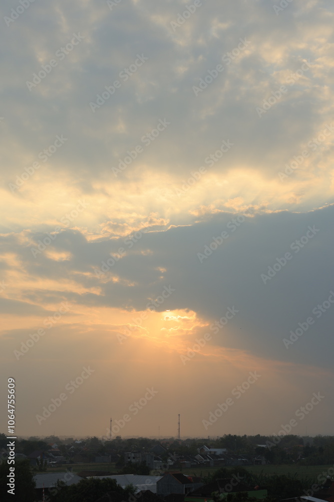 Tranquil Sunset with Dramatic Sky and Colorful Clouds. Tranquil Sunset with Dramatic Sky and Colorful Clouds.